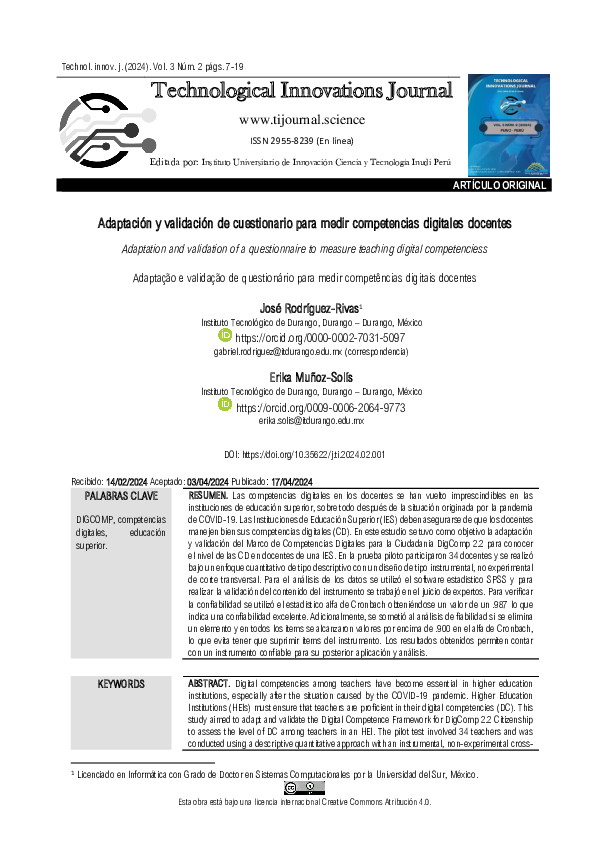 (PDF) Adaptation and validation of a questionnaire to measure teaching ...
