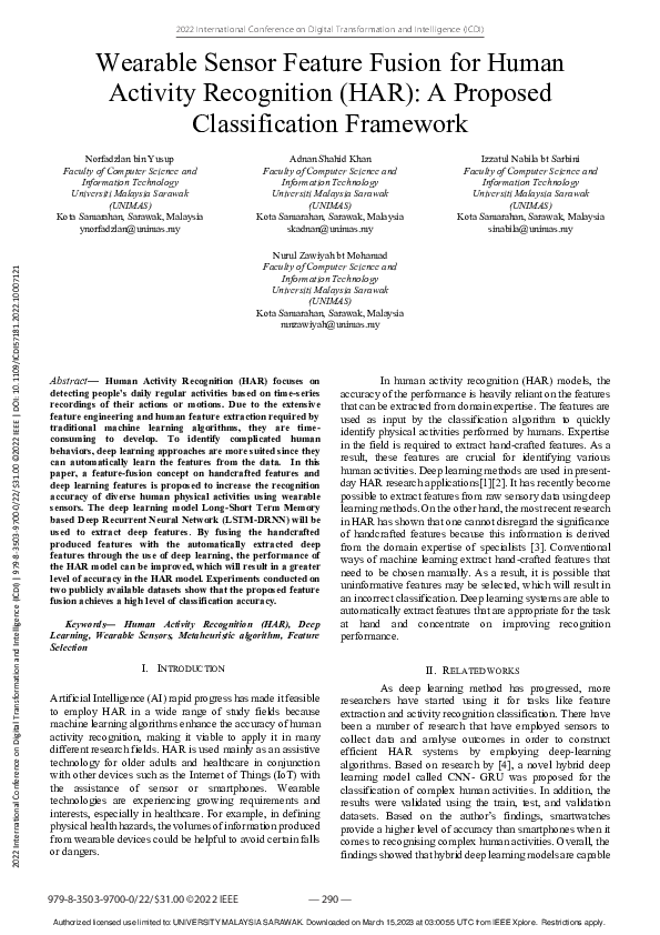 (PDF) Wearable Sensor Feature Fusion for Human Activity Recognition ...