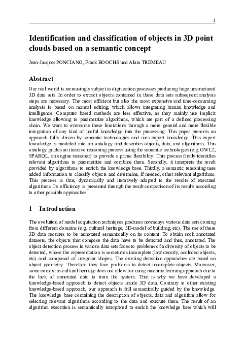 (PDF) Identification and classification of objects in 3D point clouds ...