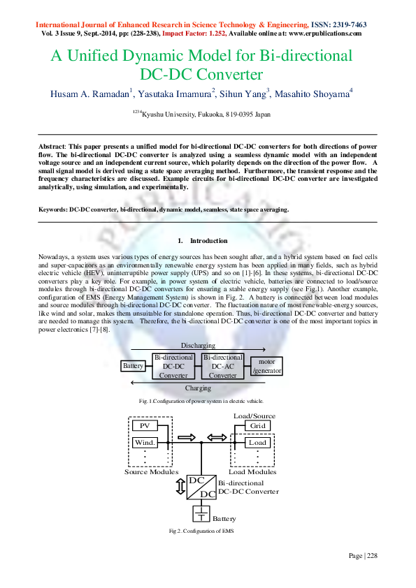 (PDF) A Unified Dynamic Model for Bi-directional DC-DC Converter