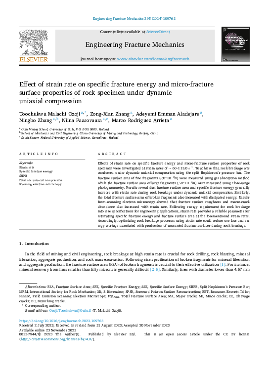 (PDF) Effect of strain rate on specific fracture energy and micro ...