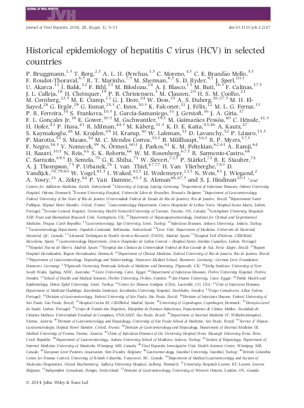 (PDF) Historical epidemiology of hepatitis C virus (HCV) in selected ...