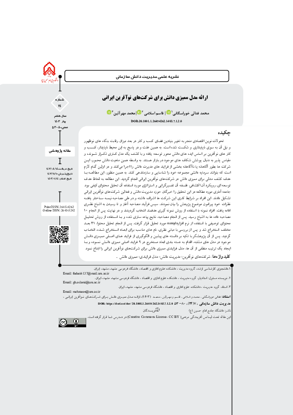(PDF) Providing a knowledge audit model for Iranian startups