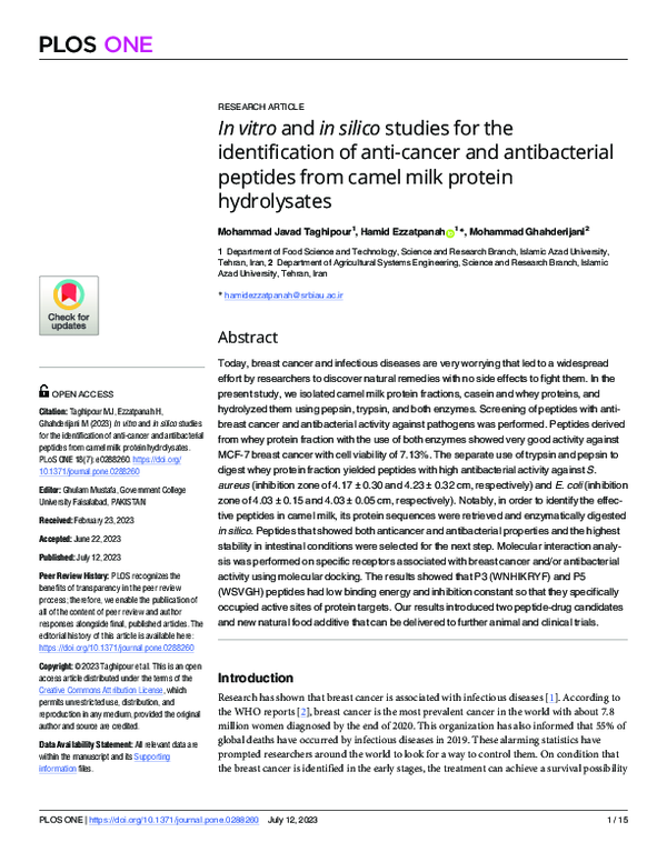 (PDF) In vitro and in silico studies for the identification of anti ...
