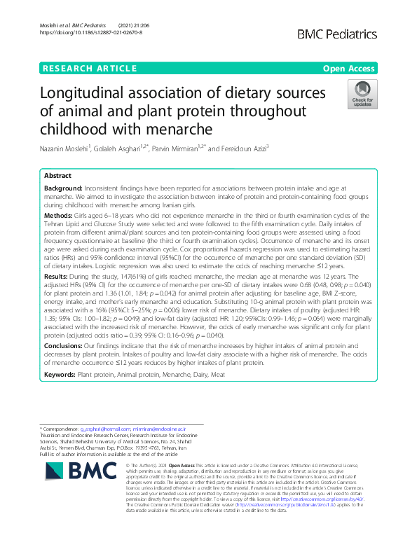 (PDF) Longitudinal association of dietary sources of animal and plant ...
