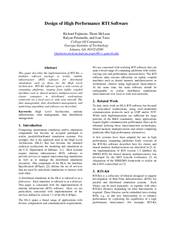 (PDF) Design of high performance RTI software