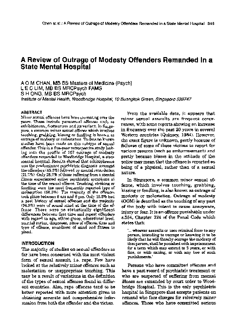 (PDF) A Review of Outrage of Modesty Offenders Remanded in a State ...