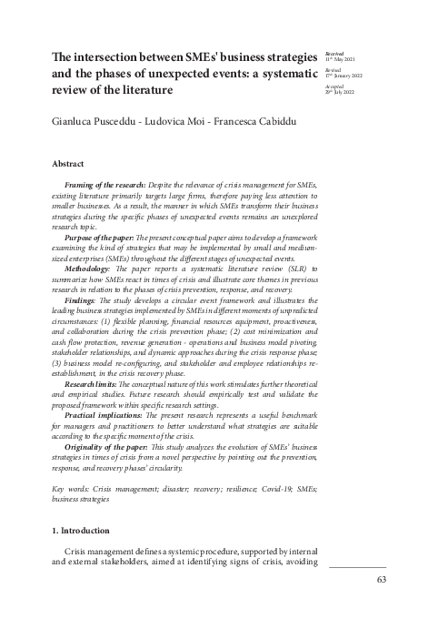 (PDF) The intersection between SMEs' business strategies and the phases ...