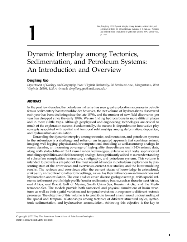 (PDF) Dynamic Interplay among Tectonics, Sedimentation, and Petroleum ...