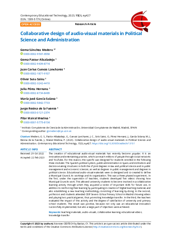 (PDF) Collaborative design of audio-visual materials in Political ...