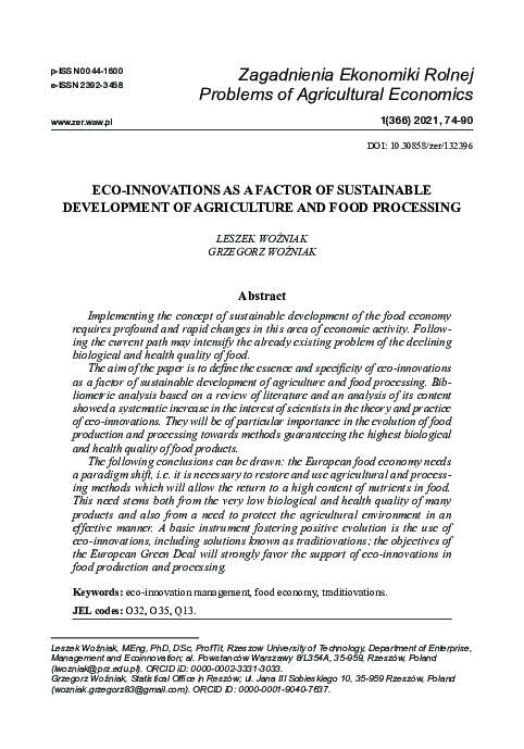 (PDF) Eco-Innovations As a Factor of Sustainable Development of ...