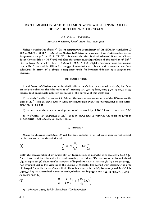 (PDF) Drift mobility and diffusion with an electric field of Ba2+ ions ...
