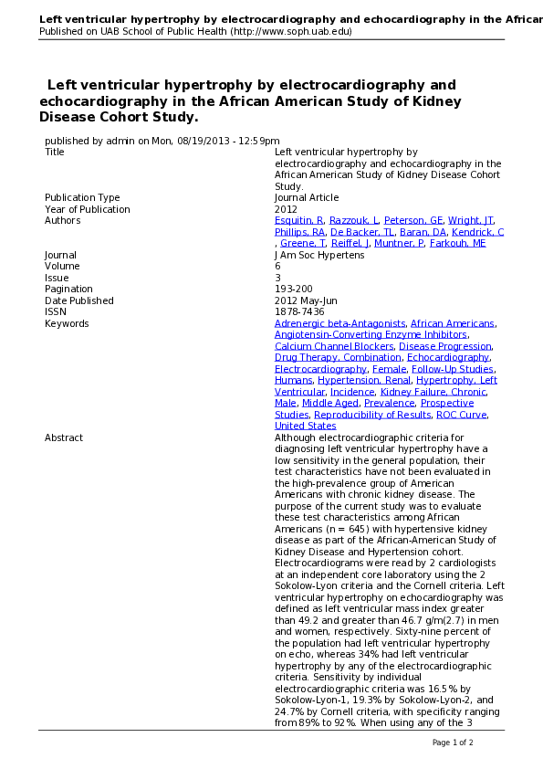 (PDF) Left ventricular hypertrophy by electrocardiography and ...