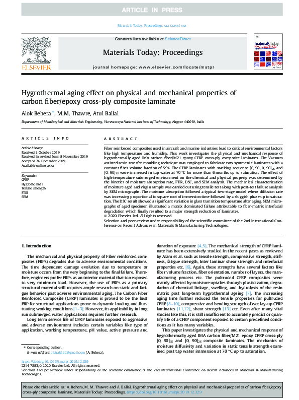 (PDF) Hygrothermal aging effect on physical and mechanical properties ...