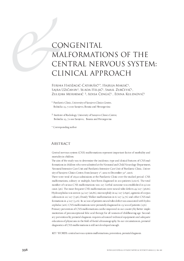 (PDF) Congenital Malformations of the Central Nervous System: Clinical ...