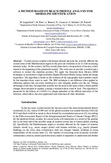 (PDF) A method based on beach profile analysis for shoreline identification