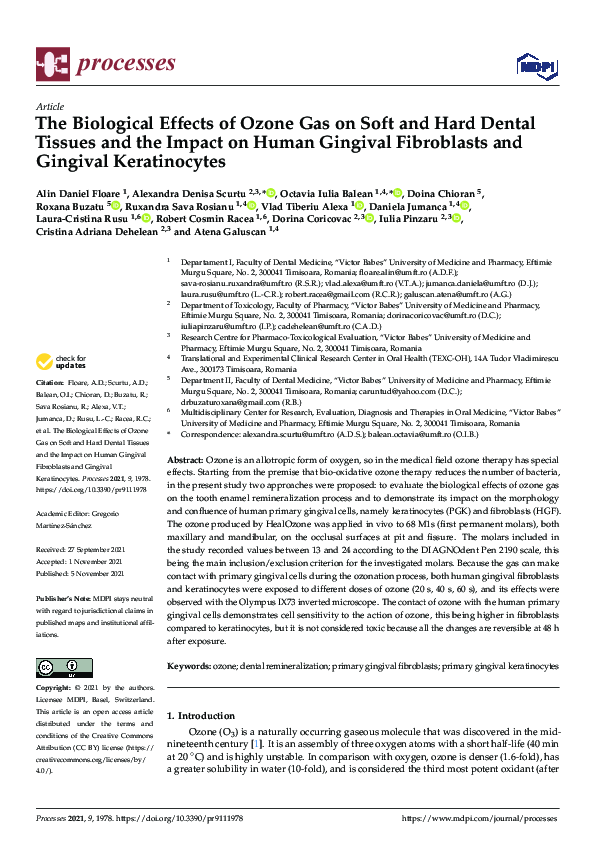 (PDF) The Biological Effects of Ozone Gas on Soft and Hard Dental ...