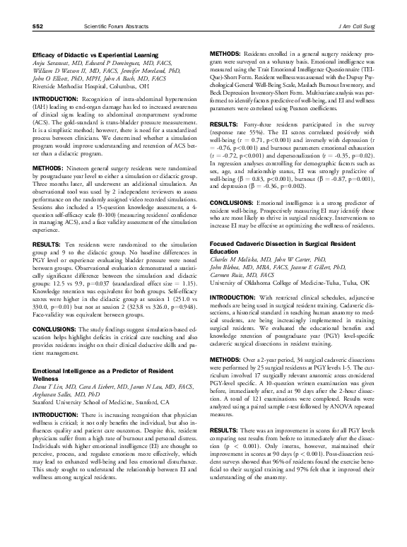 (PDF) Focused Cadaveric Dissection in Surgical Resident Education