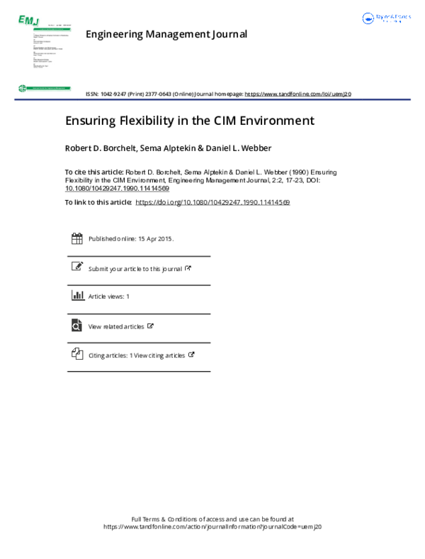 (PDF) Ensuring Flexibility in the CIM Environment