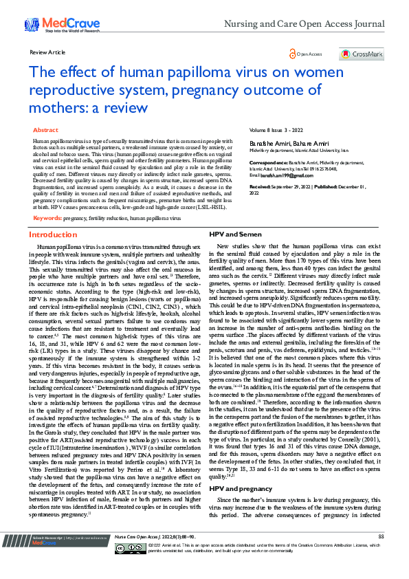(PDF) The effect of human papilloma virus on women reproductive system ...