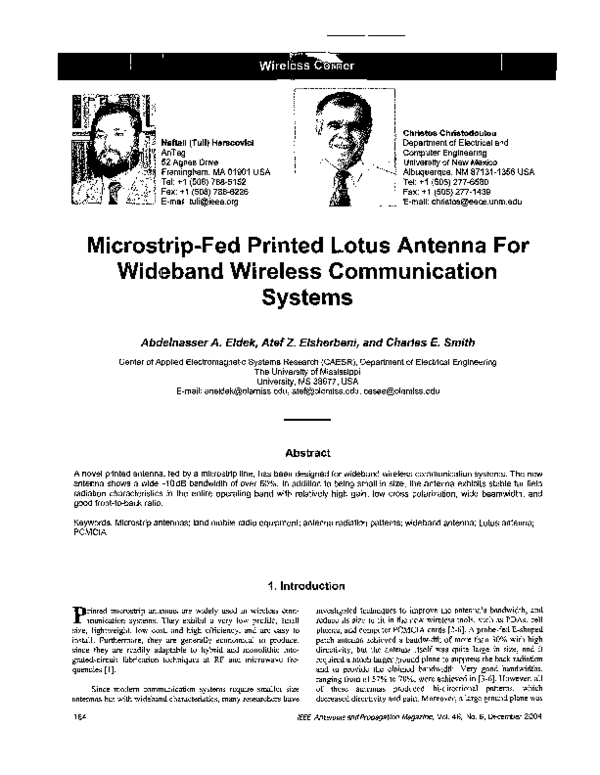 (PDF) Microstrip-fed printed Lotus antenna for wideband wireless ...