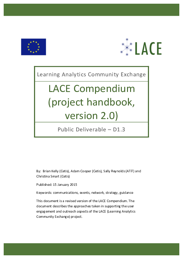 (PDF) LACE Compendium [project handbook, version2.0]