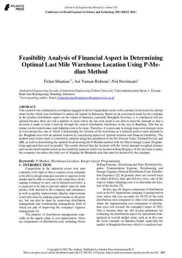 (PDF) Feasibility Analysis of Financial Aspect in Determining Optimal ...