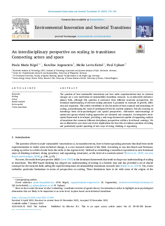 (PDF) An interdisciplinary perspective on scaling in transitions ...