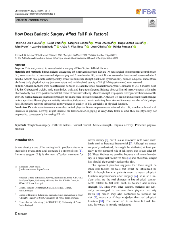 (PDF) How Does Bariatric Surgery Affect Fall Risk Factors?