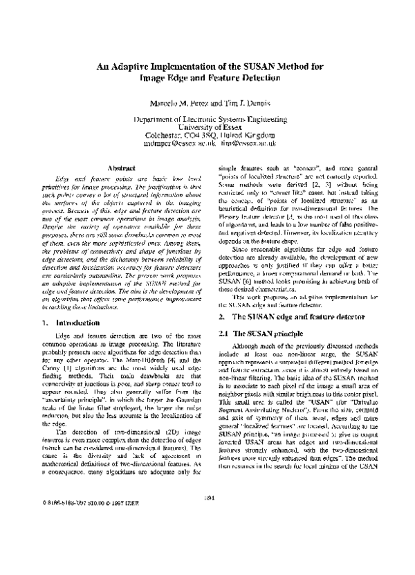 (PDF) An adaptive implementation of the SUSAN method for image edge and ...
