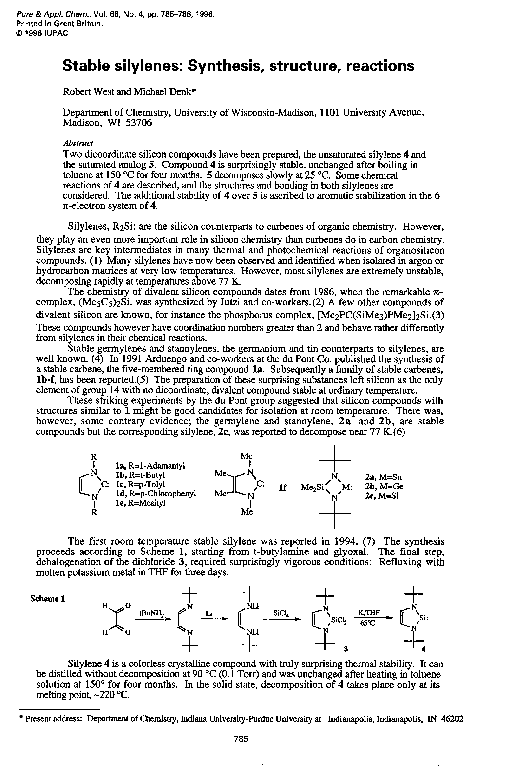 (PDF) Stable silylenes: synthesis, structure, reactions
