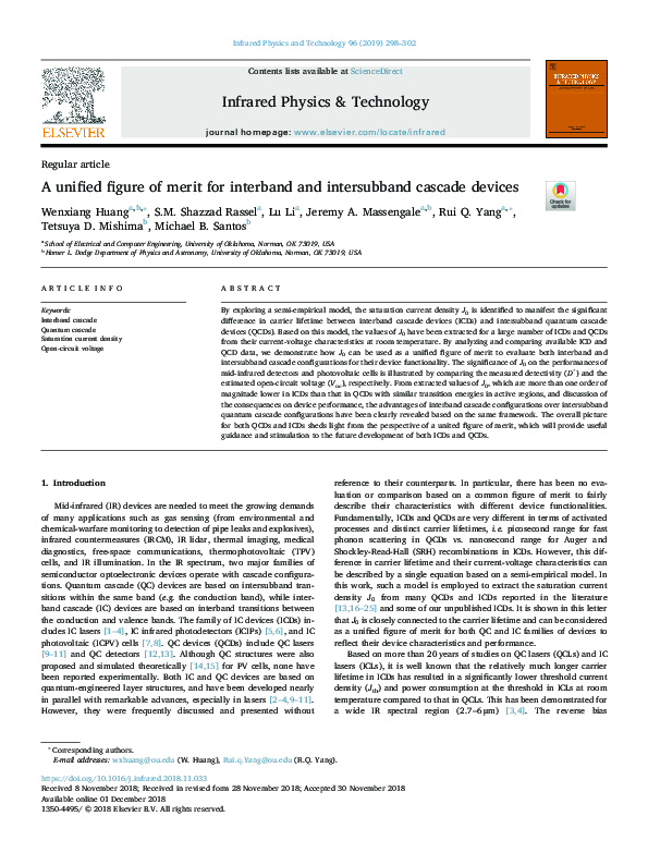 (PDF) A unified figure of merit for interband and intersubband cascade ...
