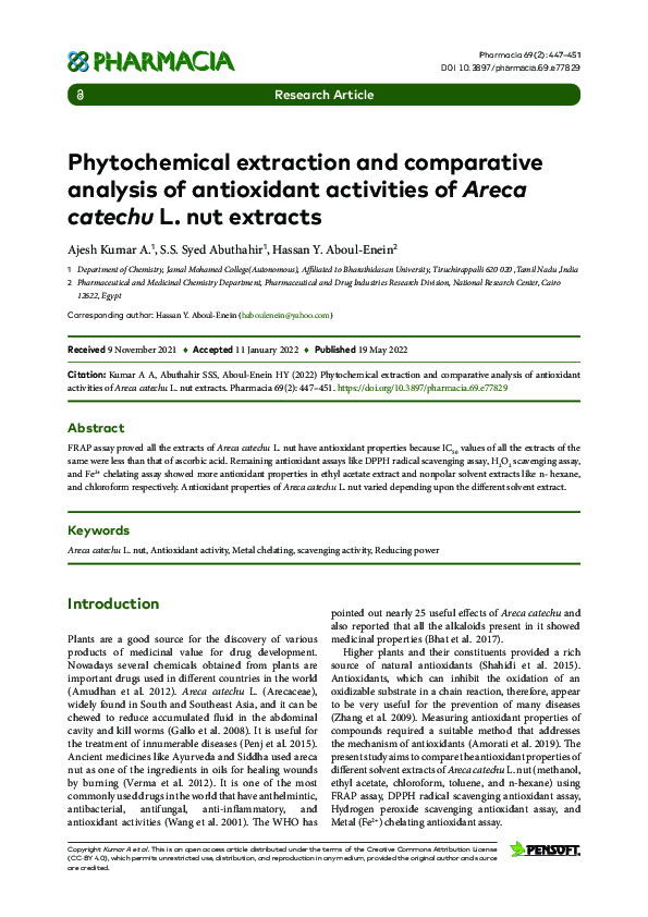(PDF) Phytochemical extraction and comparative analysis of antioxidant ...