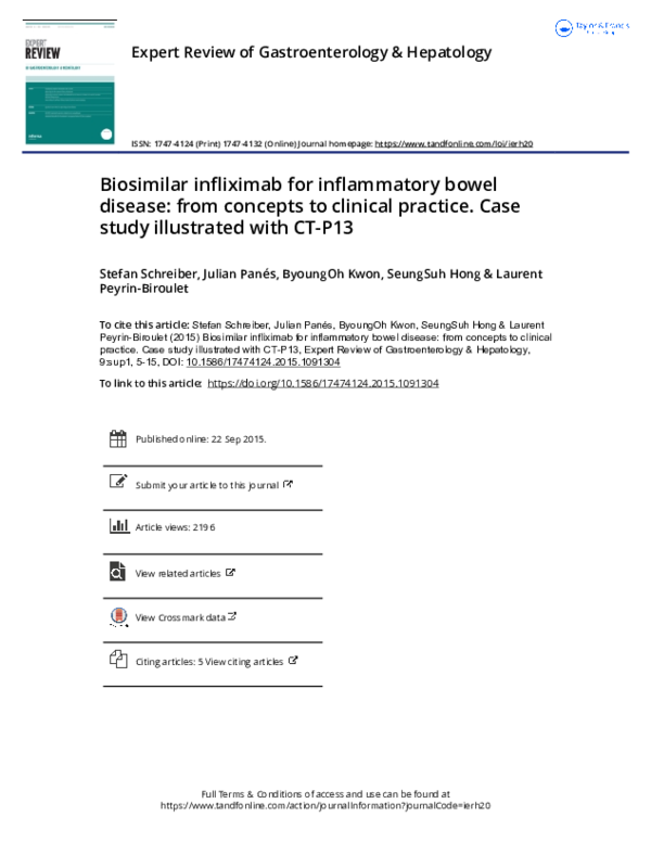 (PDF) Biosimilar infliximab for inflammatory bowel disease: from ...
