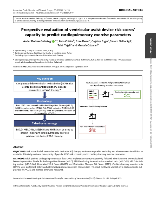 (PDF) Prospective evaluation of ventricular assist device risk scores ...
