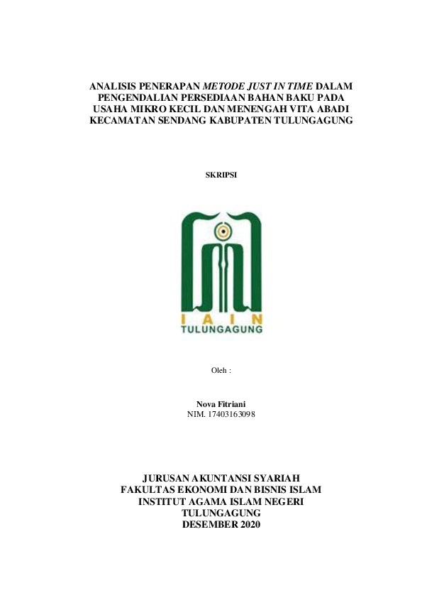 (PDF) Analisis Penerapan Metode Just in Time Dalam Pengendalian ...