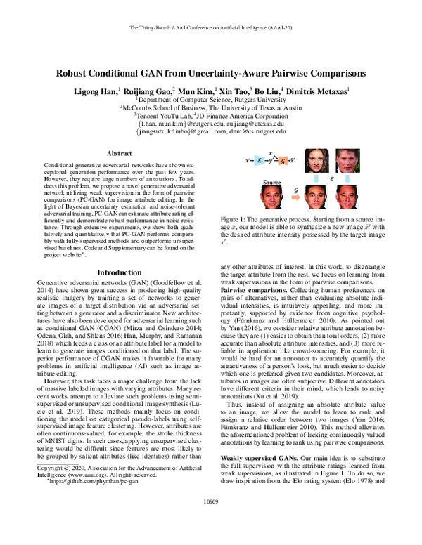 (PDF) Robust Conditional GAN from Uncertainty-Aware Pairwise Comparisons