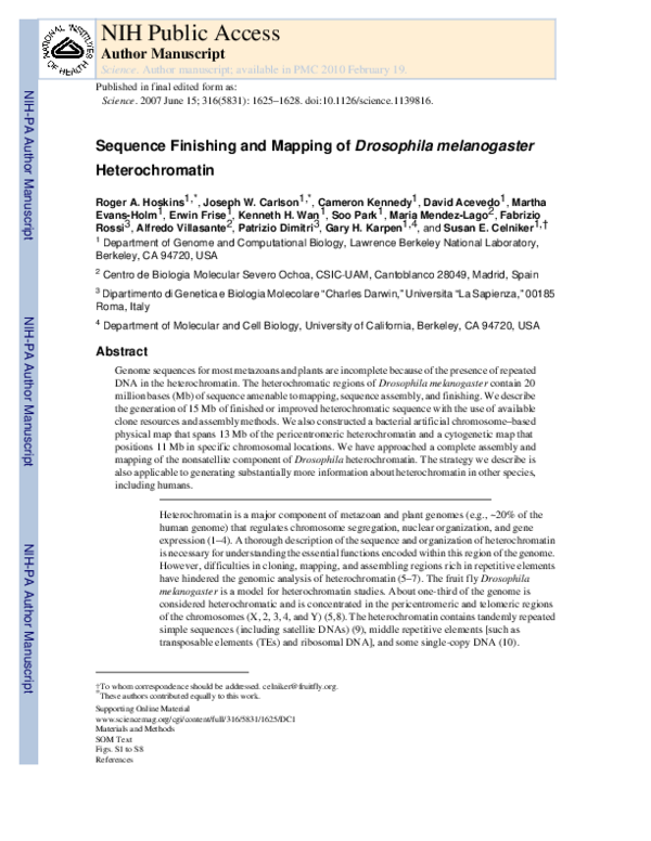 (PDF) Faculty of 1000 evaluation for Sequence finishing and mapping of ...