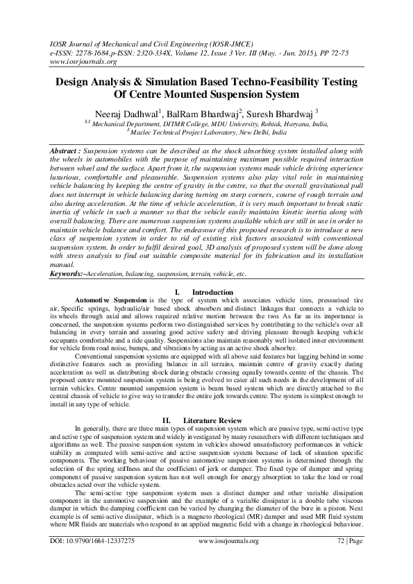 (PDF) Design Analysis & Simulation Based Techno-Feasibility Testing Of ...