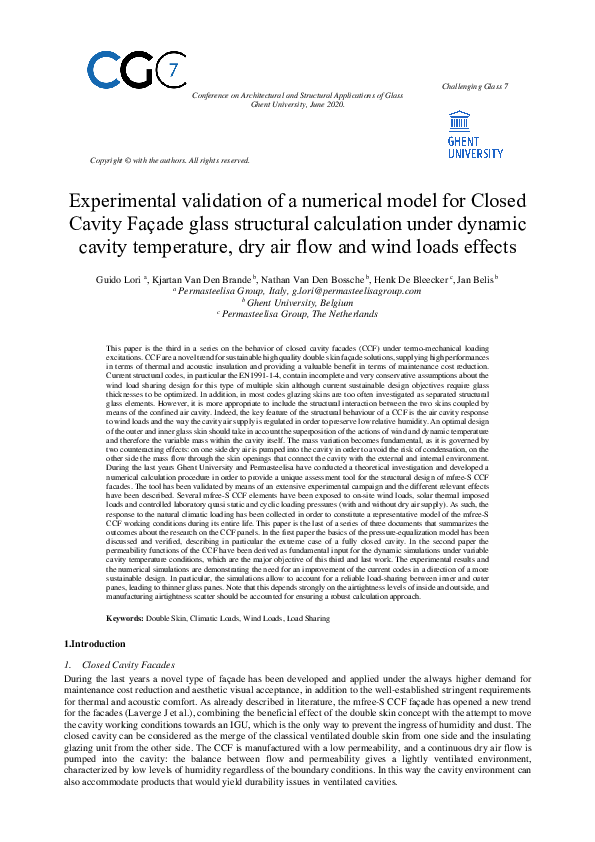 (PDF) Experimental validation of a numerical model for closed cavity ...