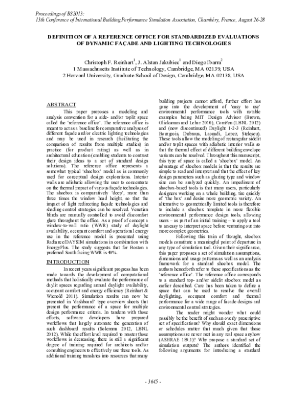 (PDF) Definition Of A Reference Office For Standardized Evaluations Of