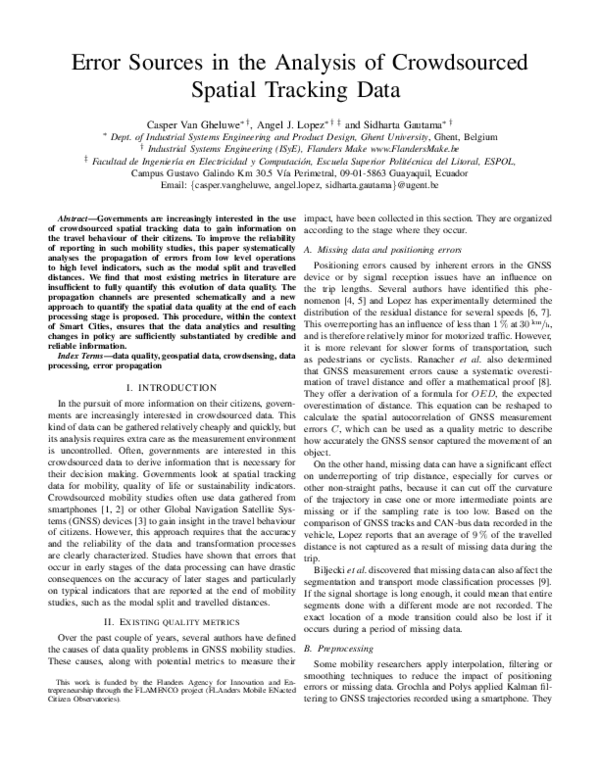 (PDF) Error Sources in the Analysis of Crowdsourced Spatial Tracking Data