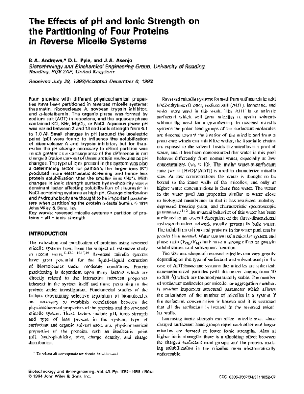 (PDF) The effects of pH and ionic strength on the partitioning of four ...