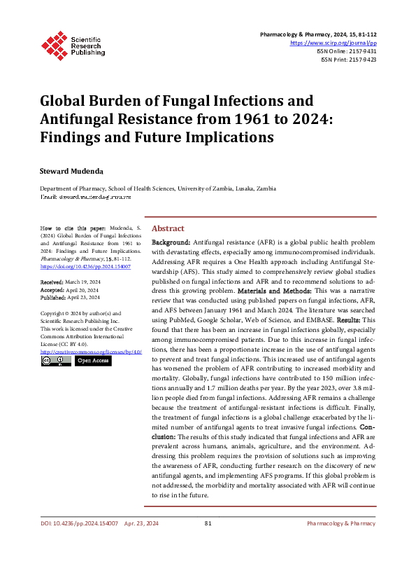 (PDF) Global Burden of Fungal Infections and Antifungal Resistance from ...