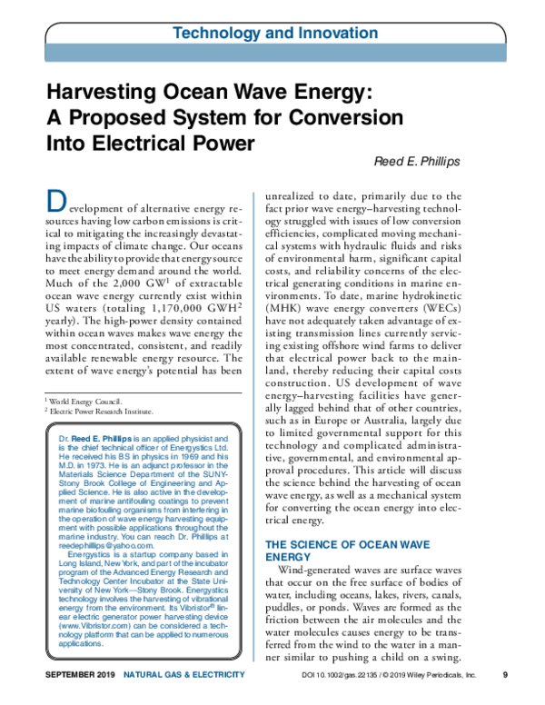 (PDF) Harvesting Ocean Wave Energy: A Proposed System for Conversion ...