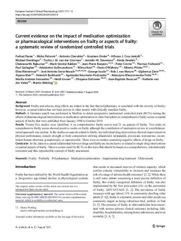 (PDF) Current evidence on the impact of medication optimization or ...