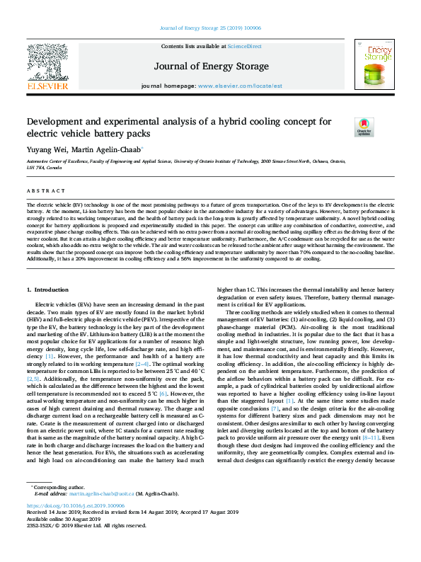 (PDF) Development and experimental analysis of a hybrid cooling concept ...