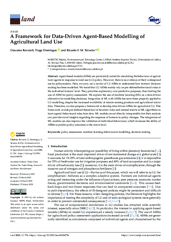 (PDF) A Framework for Data-Driven Agent-Based Modelling of Agricultural ...