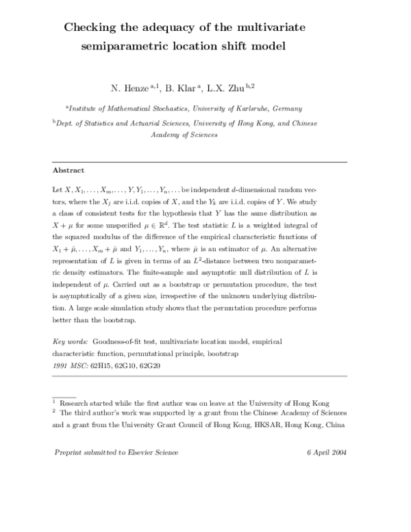 (PDF) Checking the adequacy of the multivariate semiparametric location ...