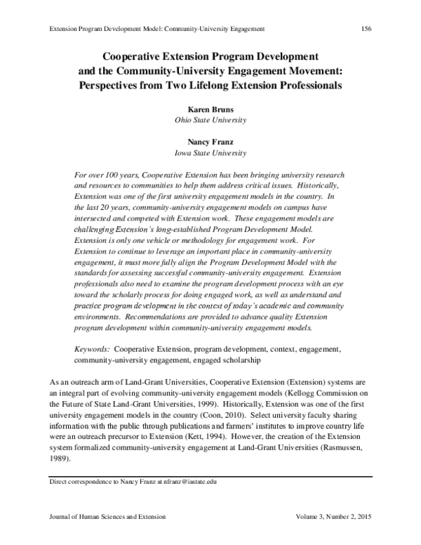 (PDF) Cooperative Extension Program Development and the Community ...
